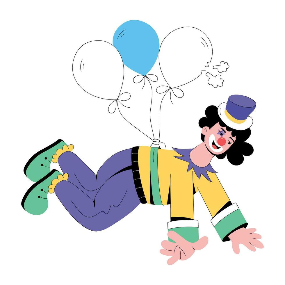 Trendy Funny Clown vector