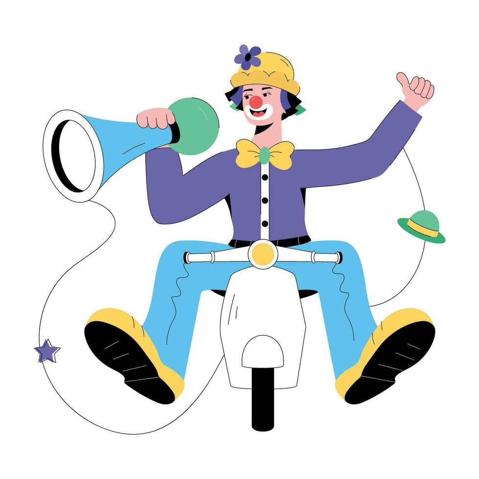 Trendy Clown Bike vector
