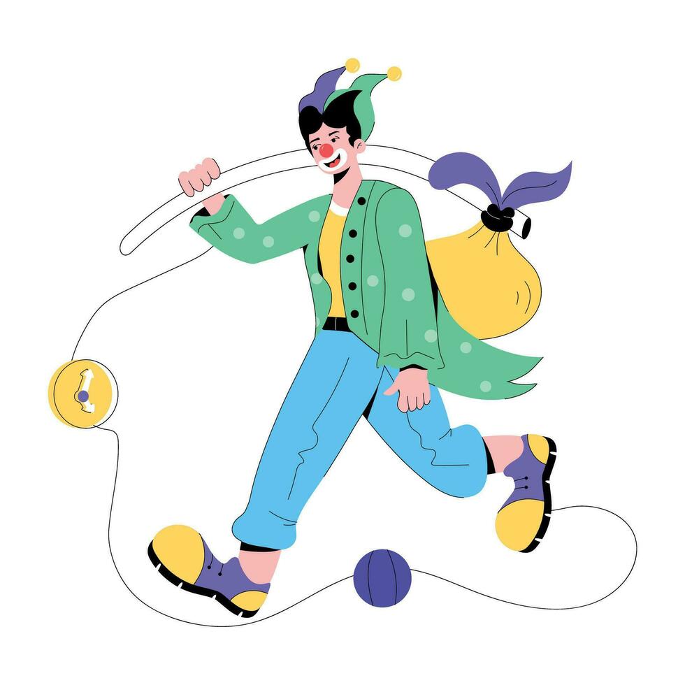 Trendy Hobo Clown vector