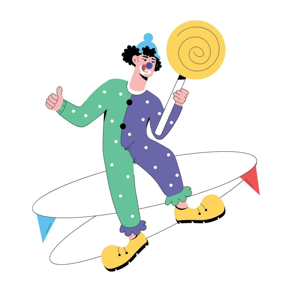 Trendy Clown Candy vector