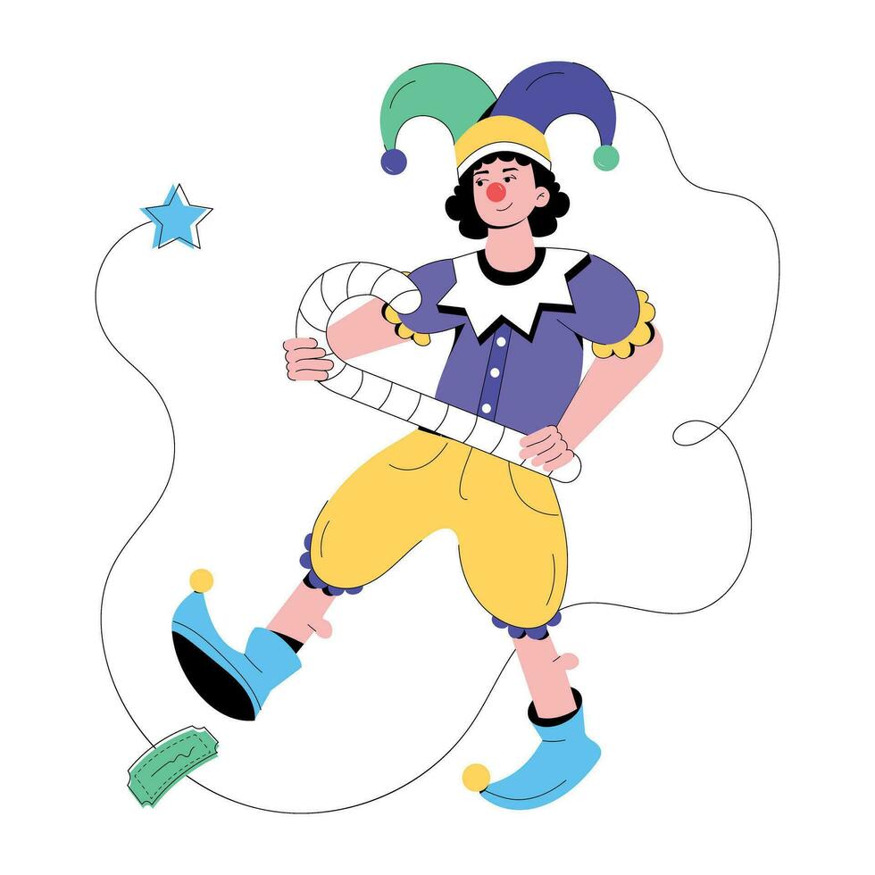 Trendy Circus Clown vector