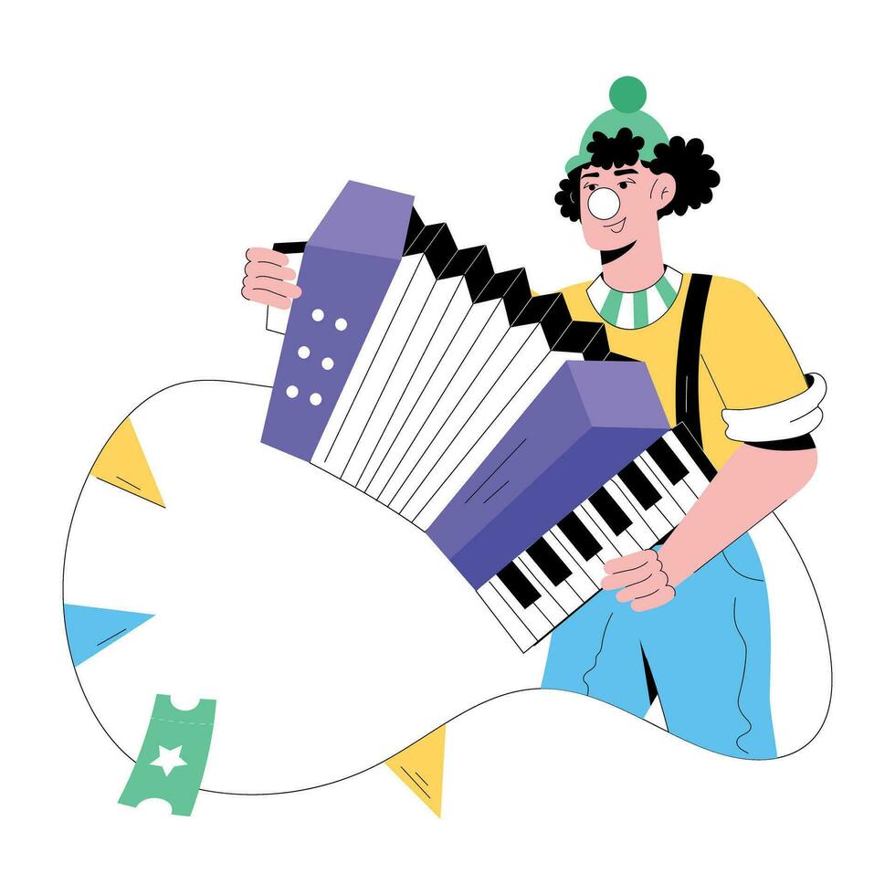 Trendy Clown Musician vector