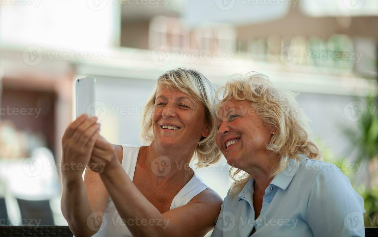 Moms making a selfie photo