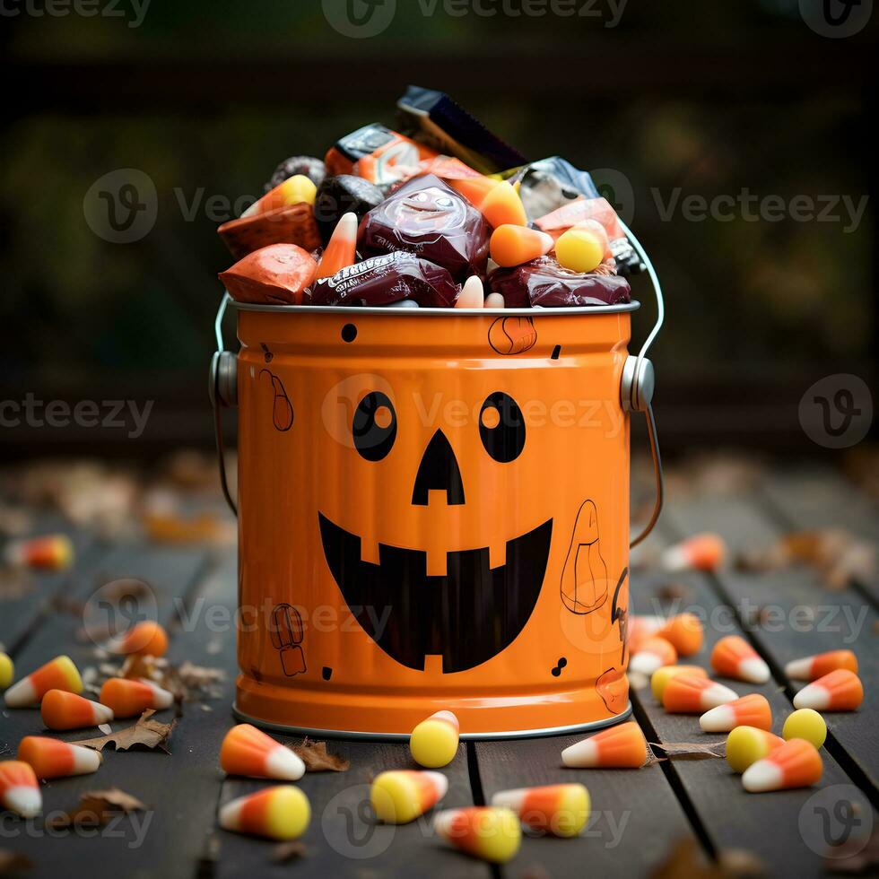 halloween candy bucket ai generated photo