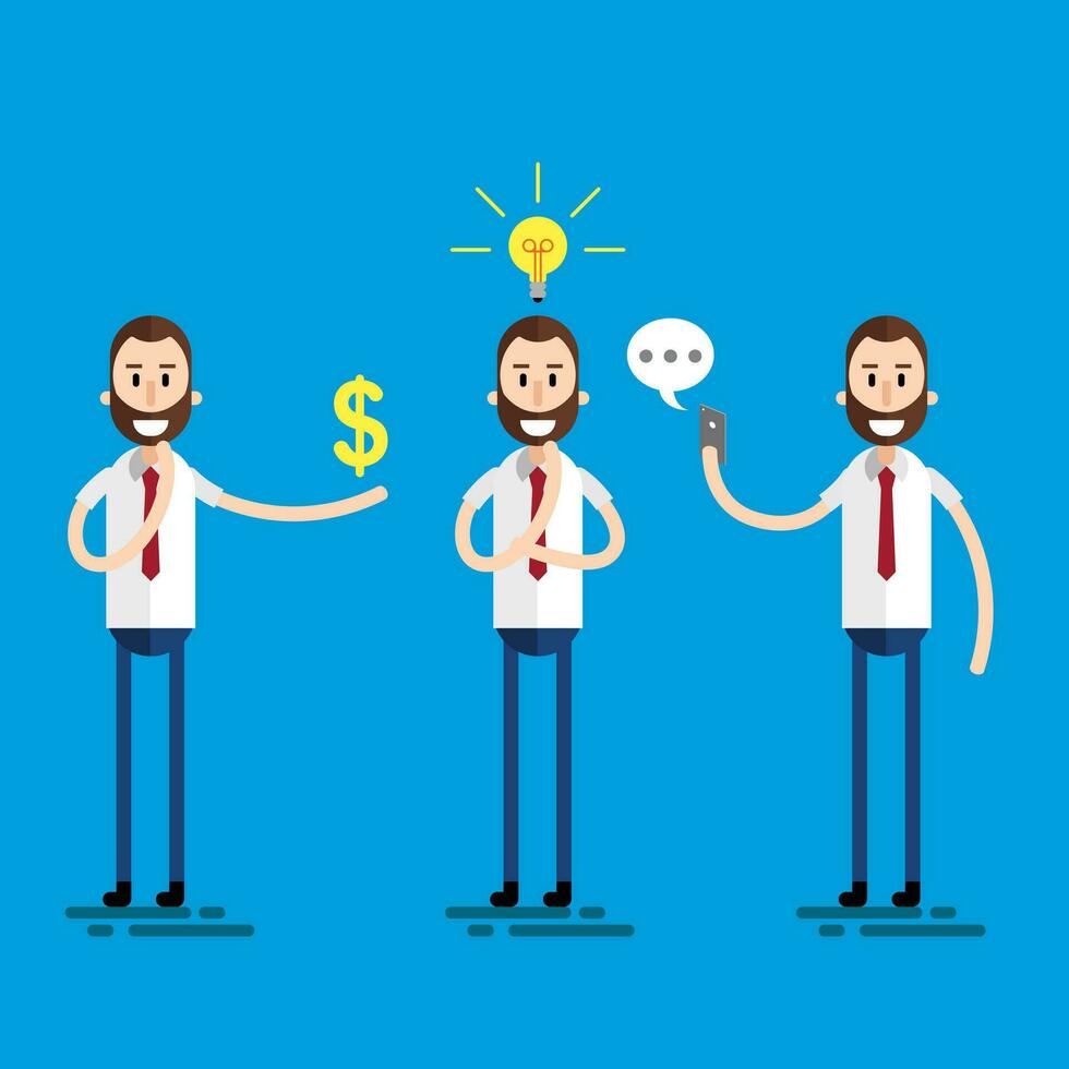 Flat Businessman People Collection Character Designer vector