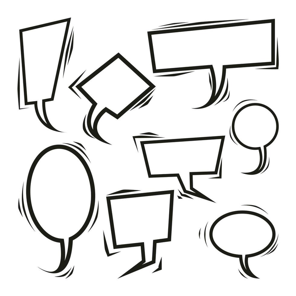 Fun speech bubbles in vectorized comic style vector