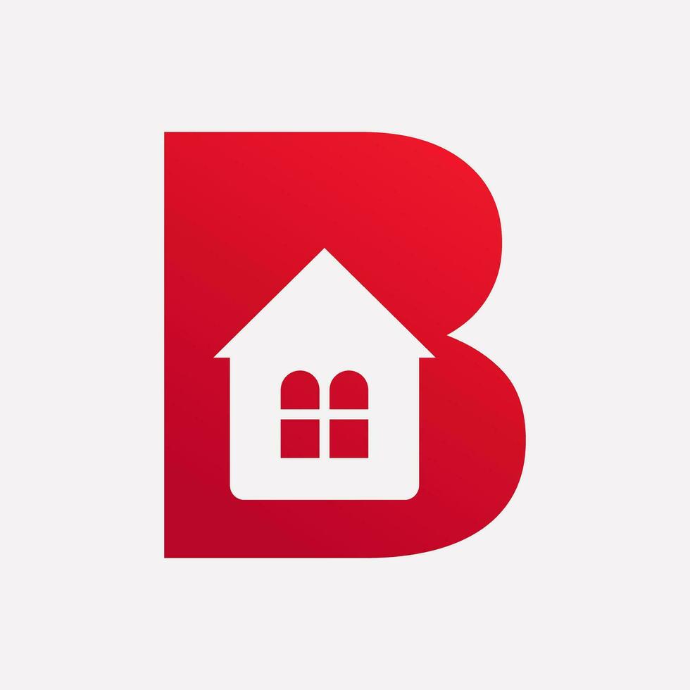 Letter B Home Logo Concept With House Icon For Real Estate Symbol vector