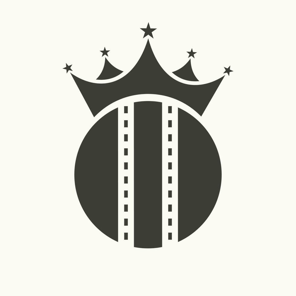 Studio Logo Design Concept With Crown Icon. Multimedia Symbol vector