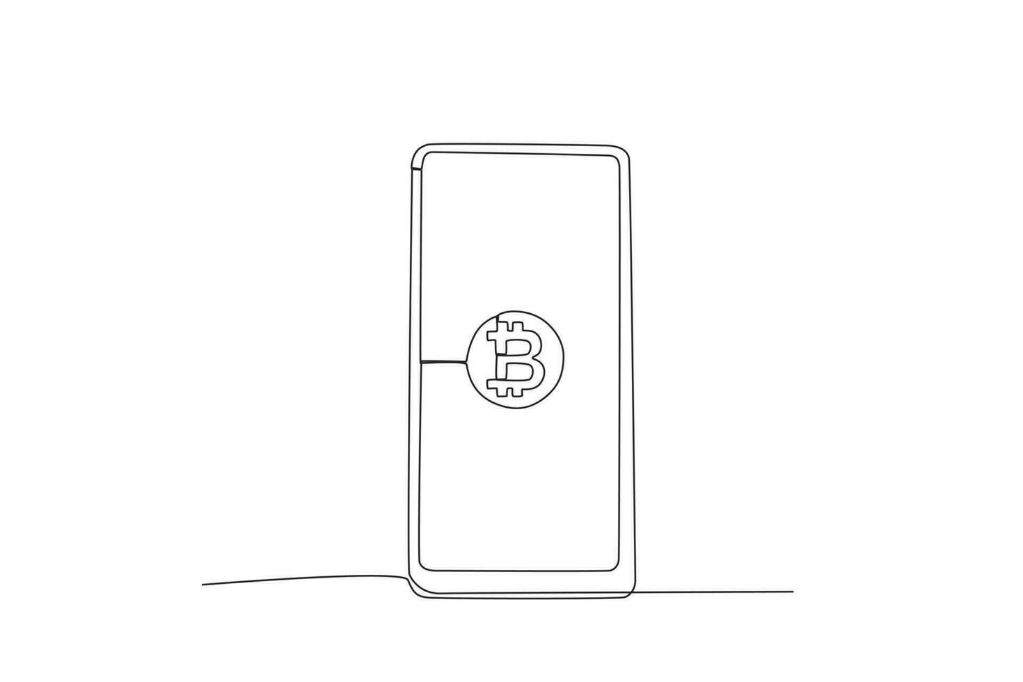 A Bitcoin on the phone vector