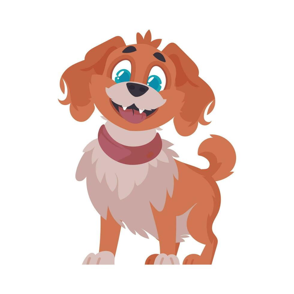 gracioso rojo perro. sonriente perro. dibujos animados estilo, vector ilustración