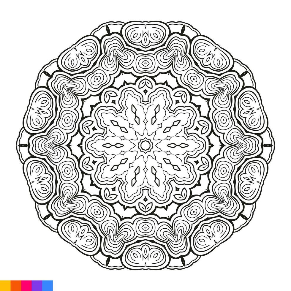 Mandala Art for coloring book. Clean Decorative round ornament. Oriental pattern, Vector illustration Coloring book page. Circular pattern in form of mandala for Henna, Mehndi, tattoo, decoration.