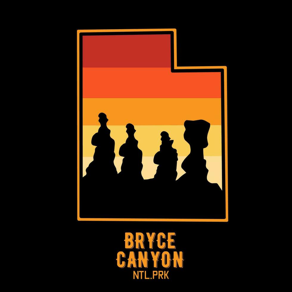 vector de Bryce nacional parque en Utah con puesta de sol cielo ver