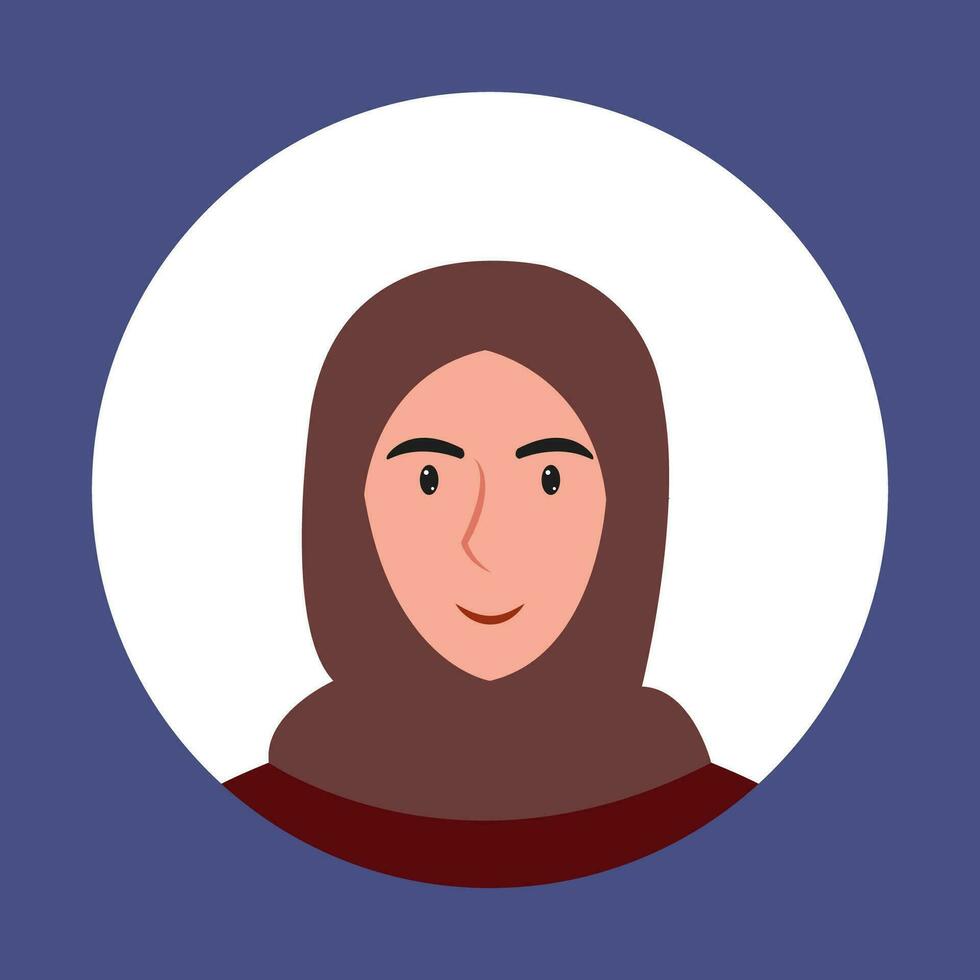 Circle the avatar with the portrait women of various races and hairstyles. Collection of user profiles. Round icon with happy smiling human. Colorful flat vector illustration.