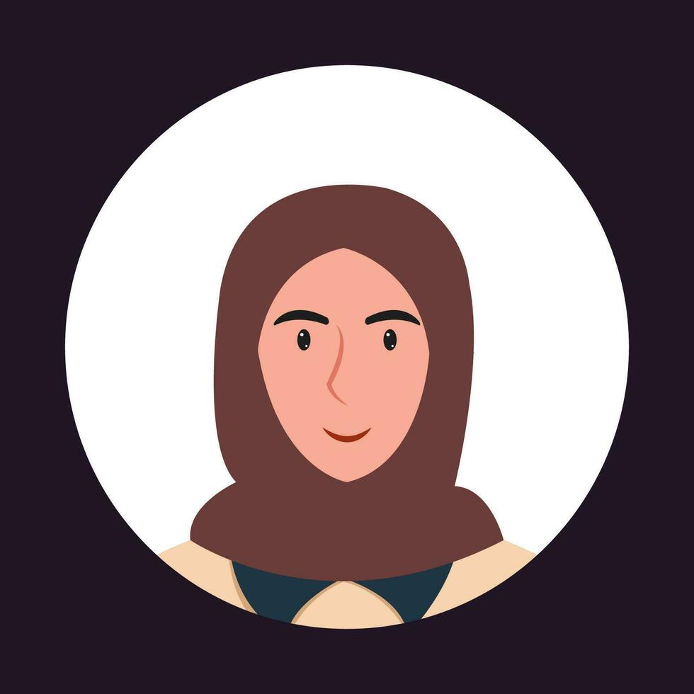 Circle the avatar with the portrait women of various races and hairstyles. Collection of user profiles. Round icon with happy smiling human. Colorful flat vector illustration.