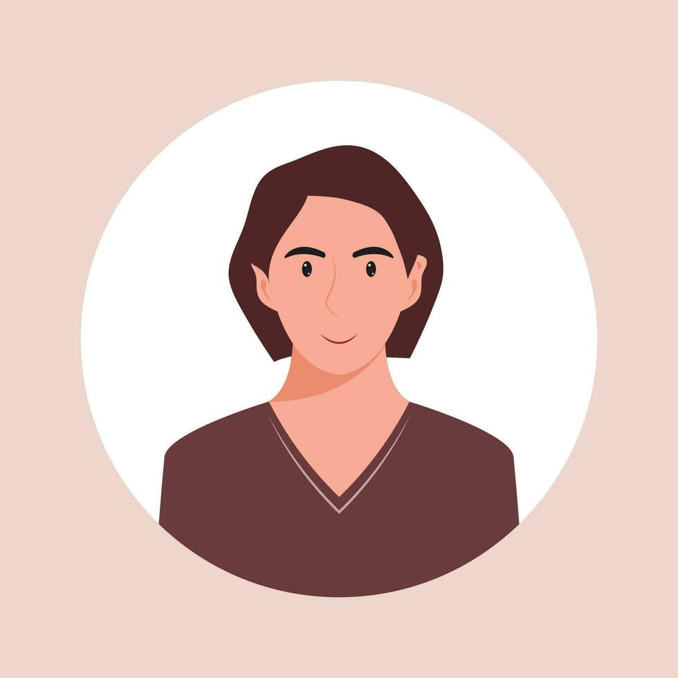 Circle the avatar with the portrait women of various races and hairstyles. Collection of user profiles. Round icon with happy smiling human. Colorful flat vector illustration.