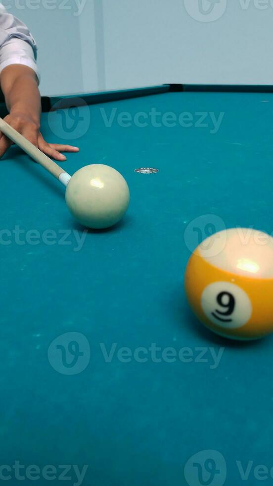 Billiard balls in the table photo