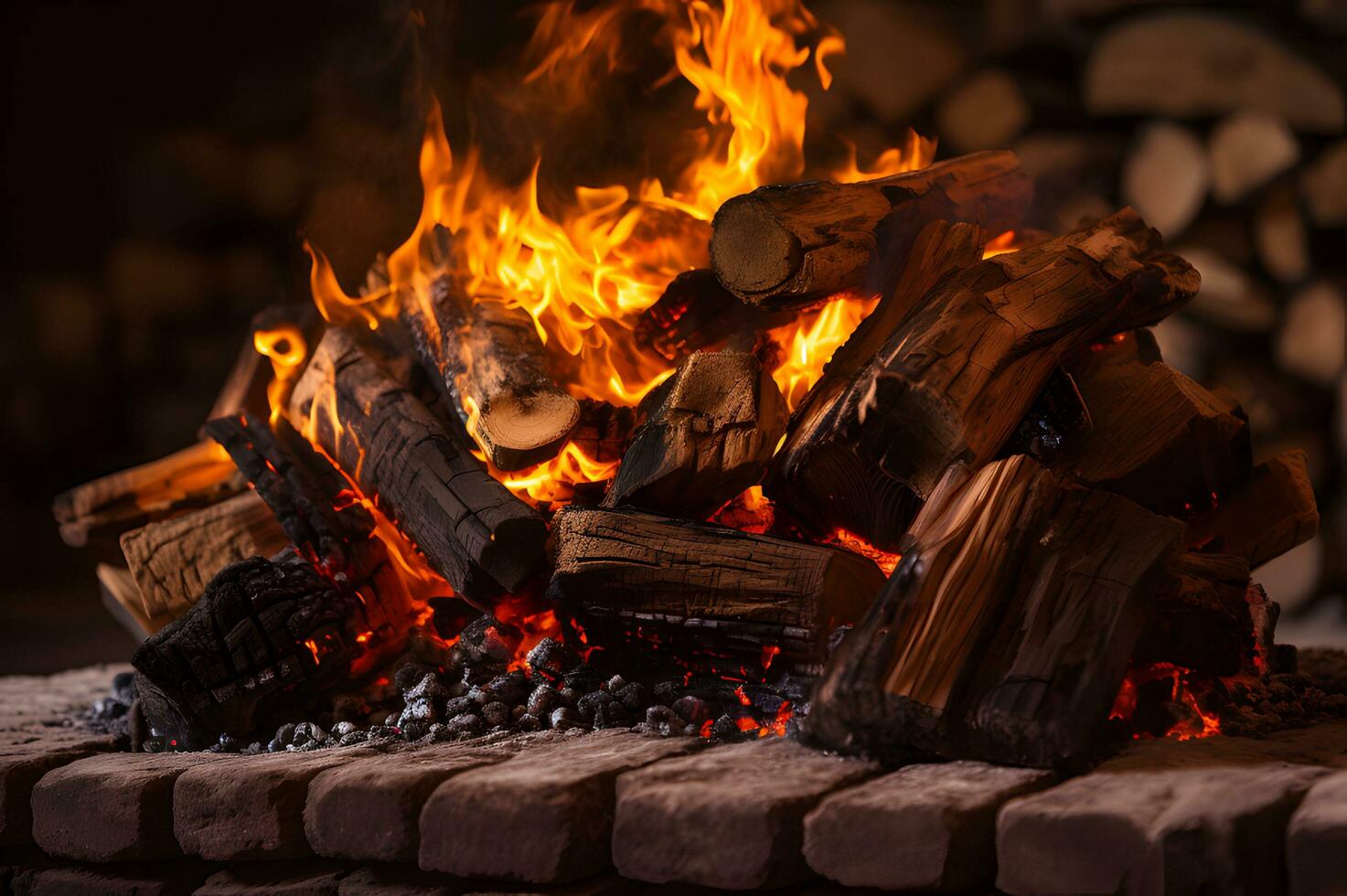 View of bonfire fireplace photo