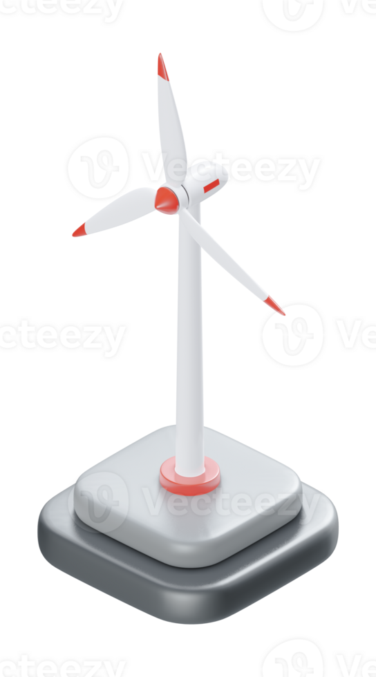 Wind generator icon 3d illustration png