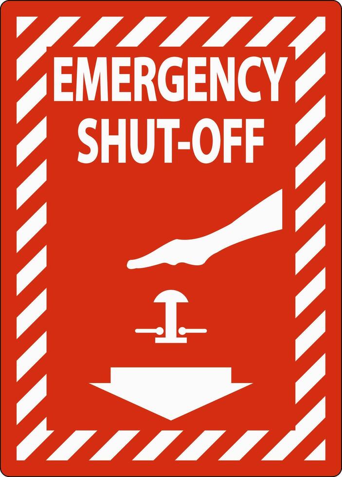 Fire and Emergency Sign Emergency Shut-off Switch vector