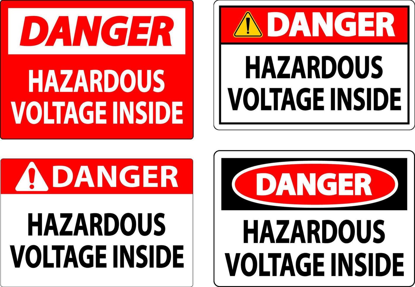 Danger Sign Hazardous Voltage Inside vector