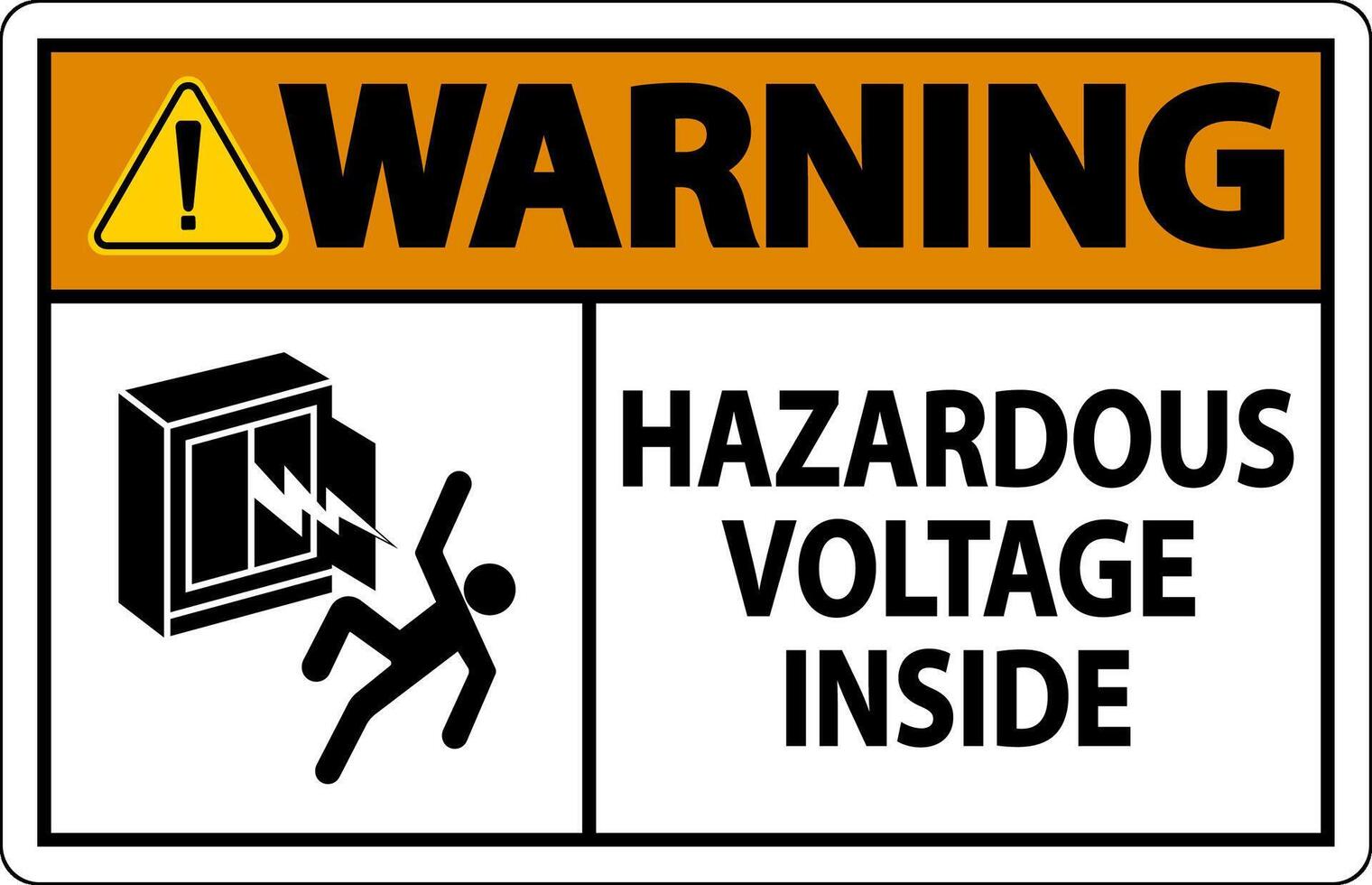 Warning Sign Hazardous Voltage Inside vector