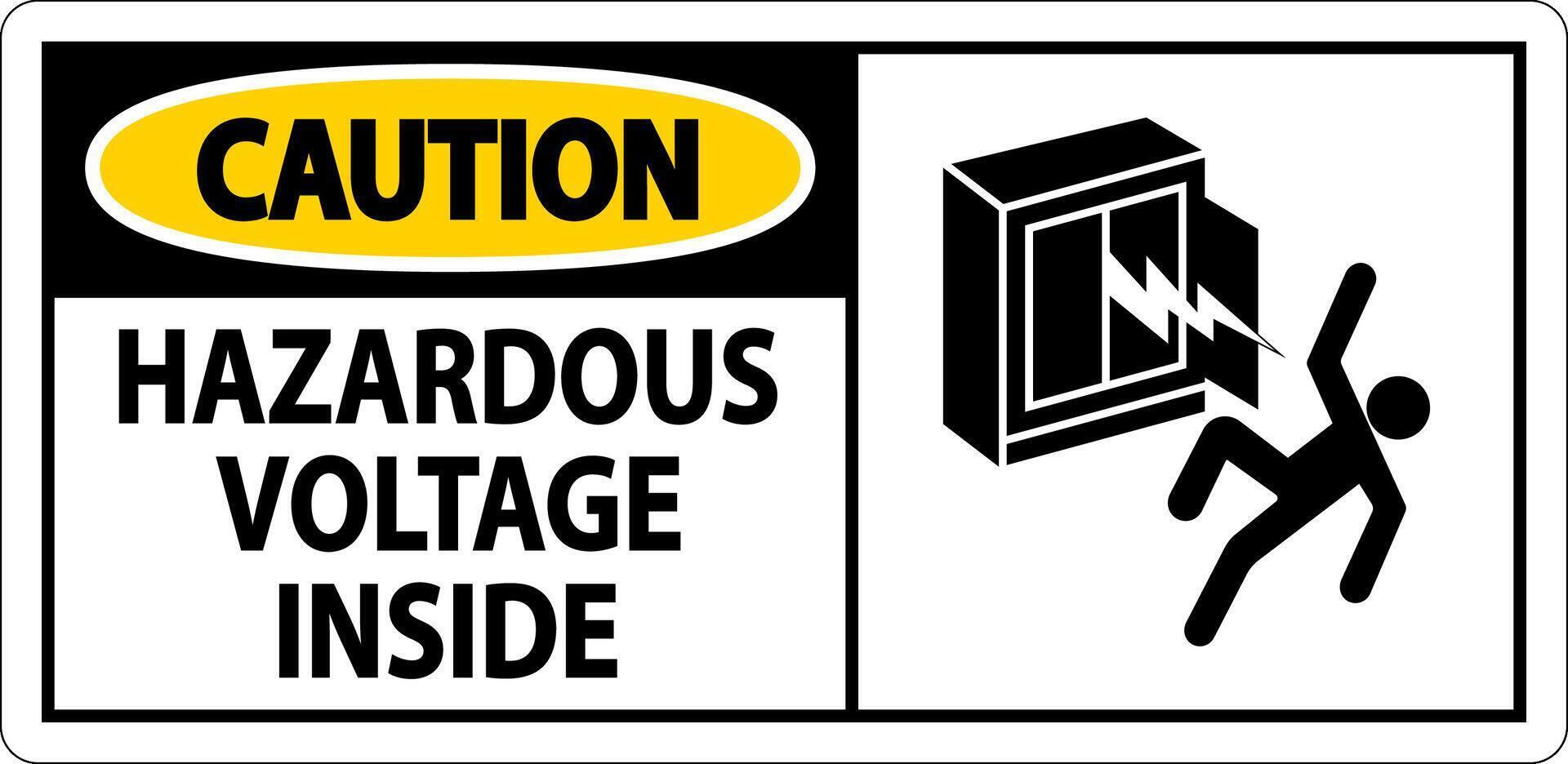 Caution Sign Hazardous Voltage Inside vector