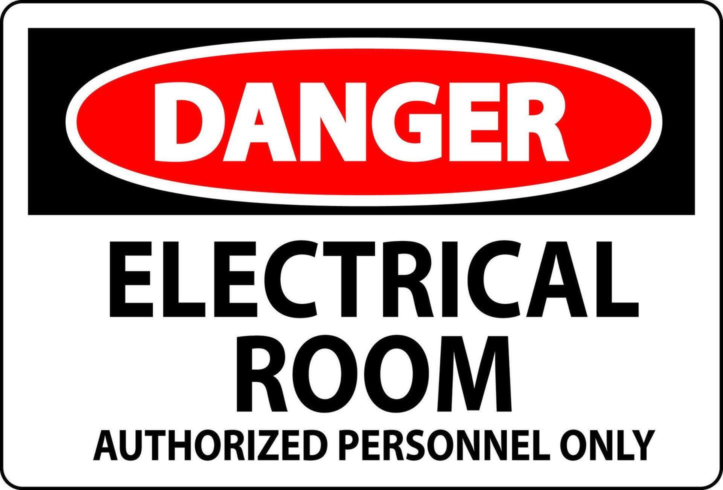 Danger Sign Electrical Room - Authorized Personnel Only vector