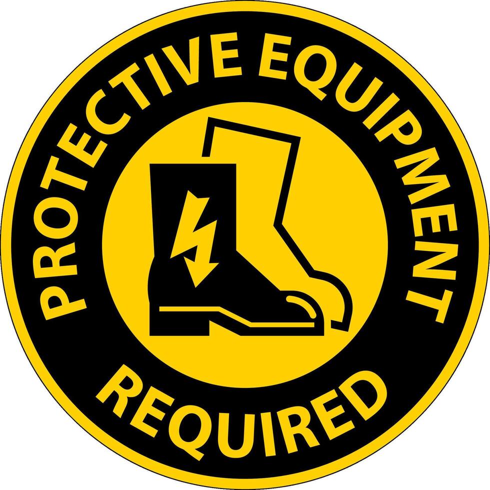 Floor Sign, Protective Equipment Required vector