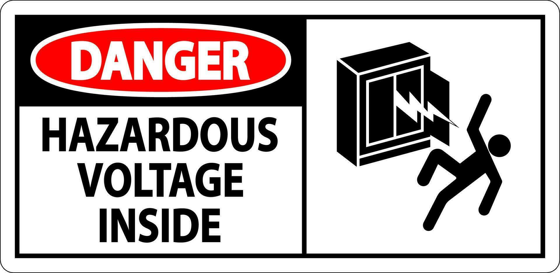 Danger Sign Hazardous Voltage Inside vector