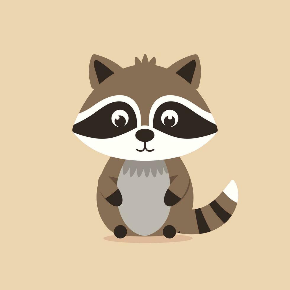 Raccoon Vector Cute Raccoon Cartoon Symbol