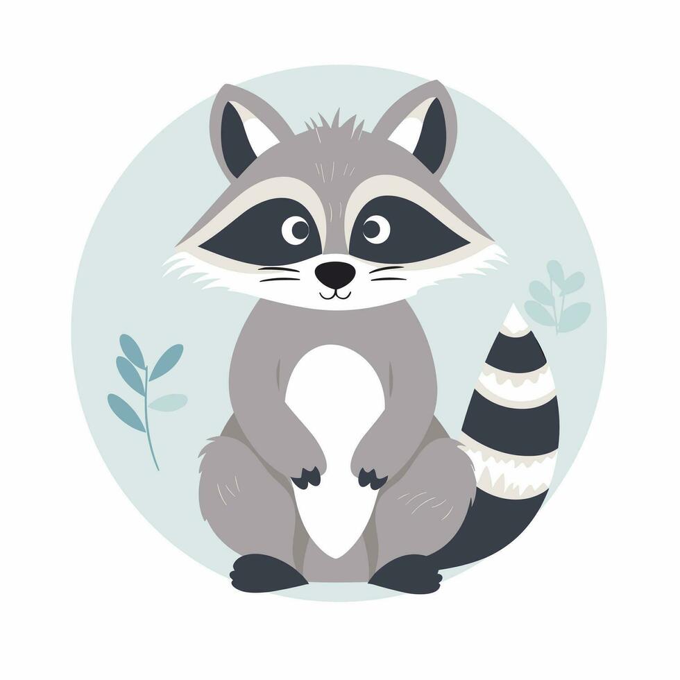 Raccoon Vector Cute Raccoon Cartoon Symbol