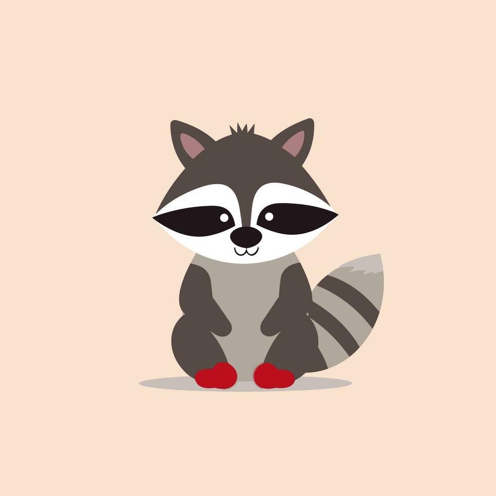 Raccoon Vector Cute Raccoon Cartoon Symbol