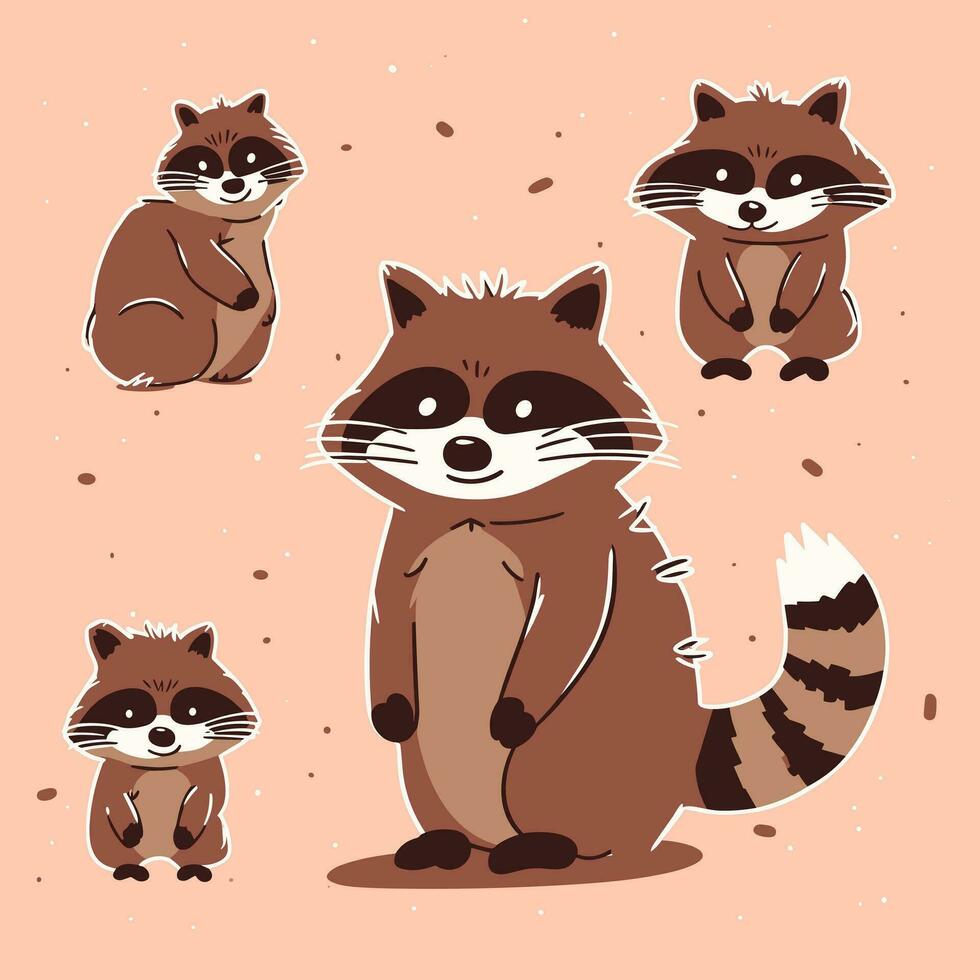 Raccoon Vector Cute Raccoon Cartoon Symbol