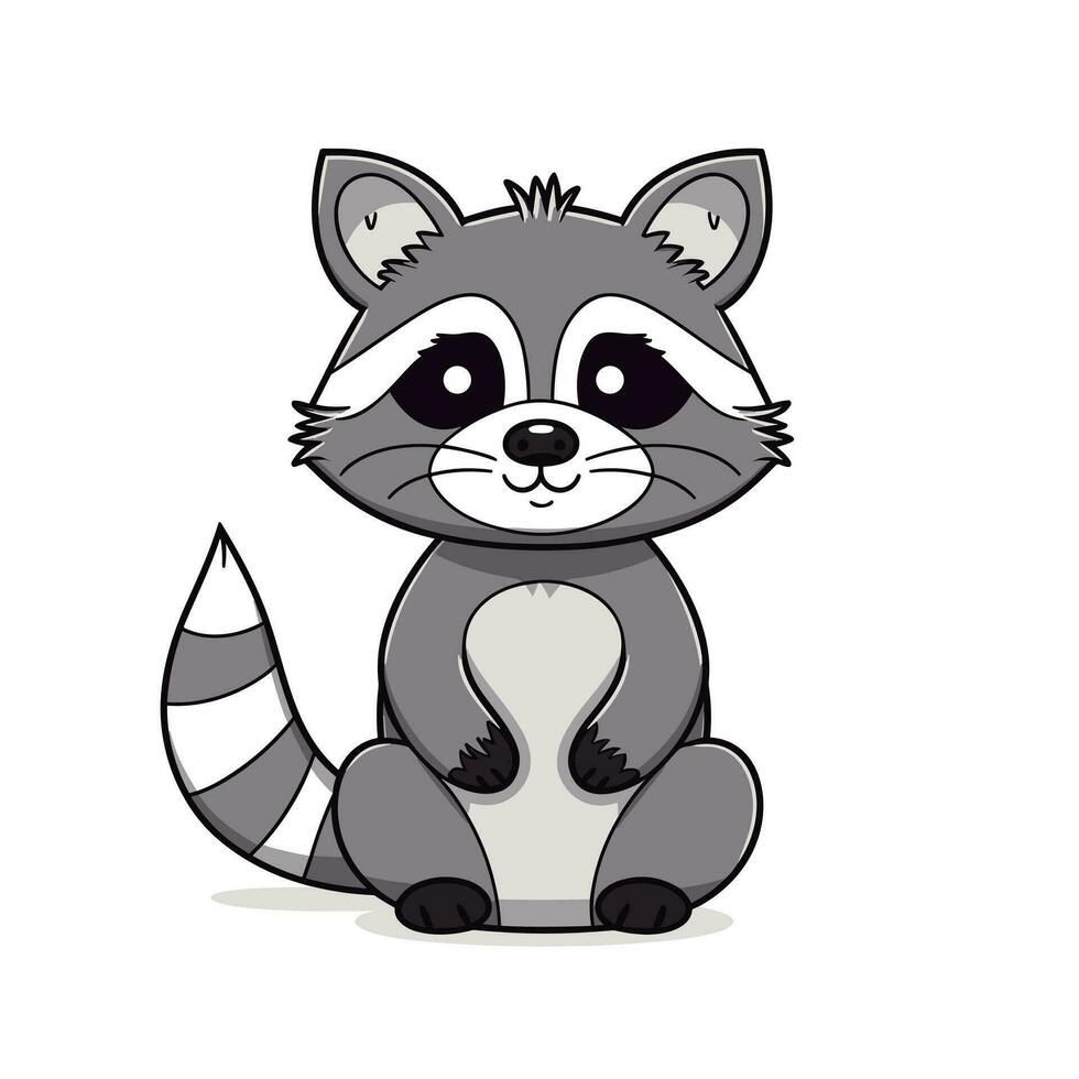 Raccoon Vector Cute Raccoon Cartoon Symbol