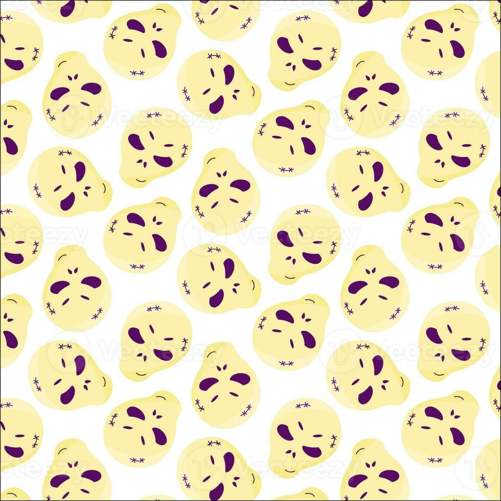 halloween skull emotion color scary pattern vector photo