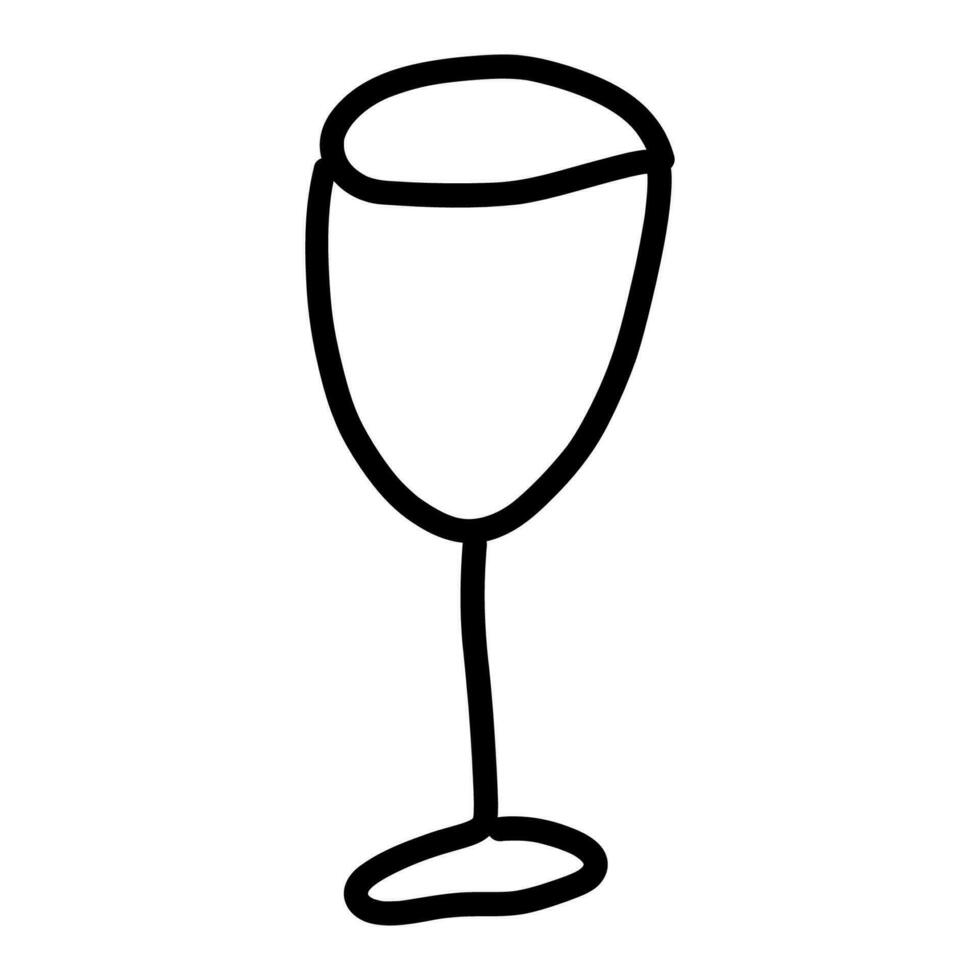 wine glass tableware holiday christmas doodle icon vector