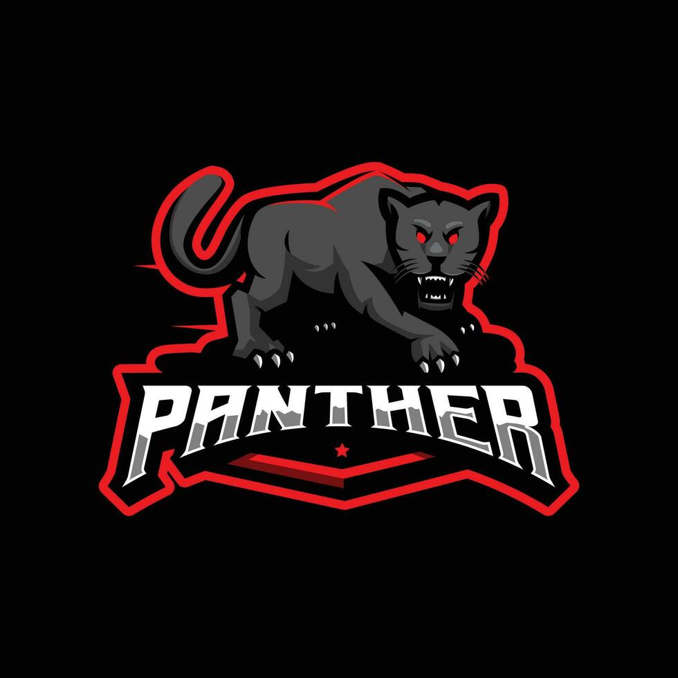 pantera mascota logo diseño ilustración vector