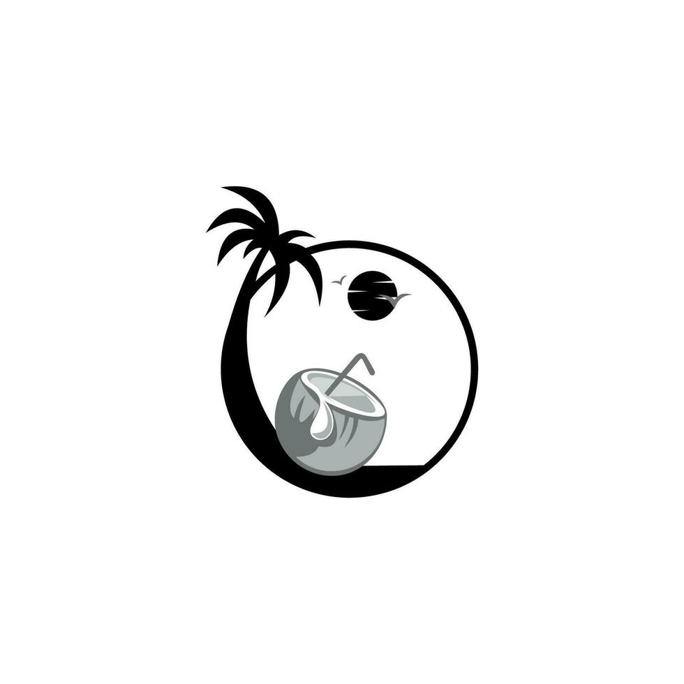 Coconut logo. Nature product coconut emblem. Coconut logo template vector