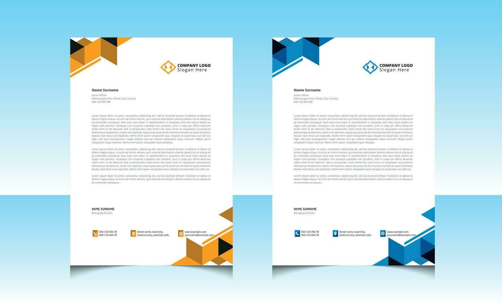 Modern and Professional business style letterhead design template vector