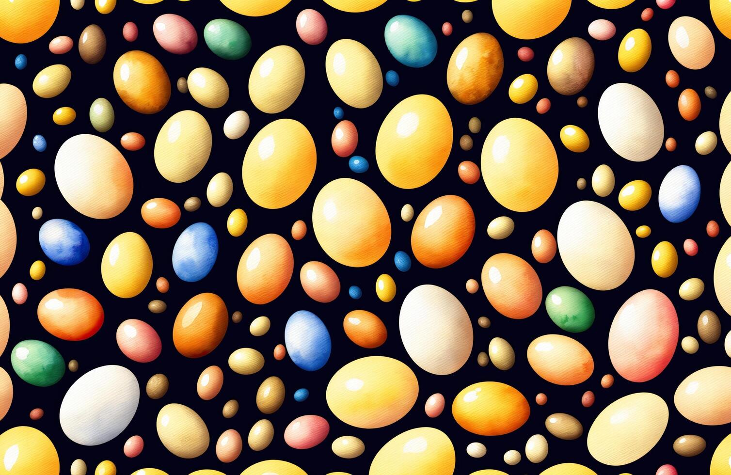 watercolour style, watercolor, seamless, pattern, eggs, food, , generative, ai photo