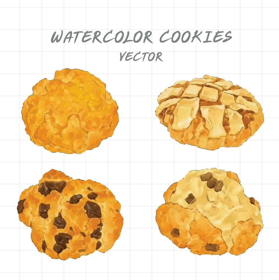 acuarela galletas vector ilustración