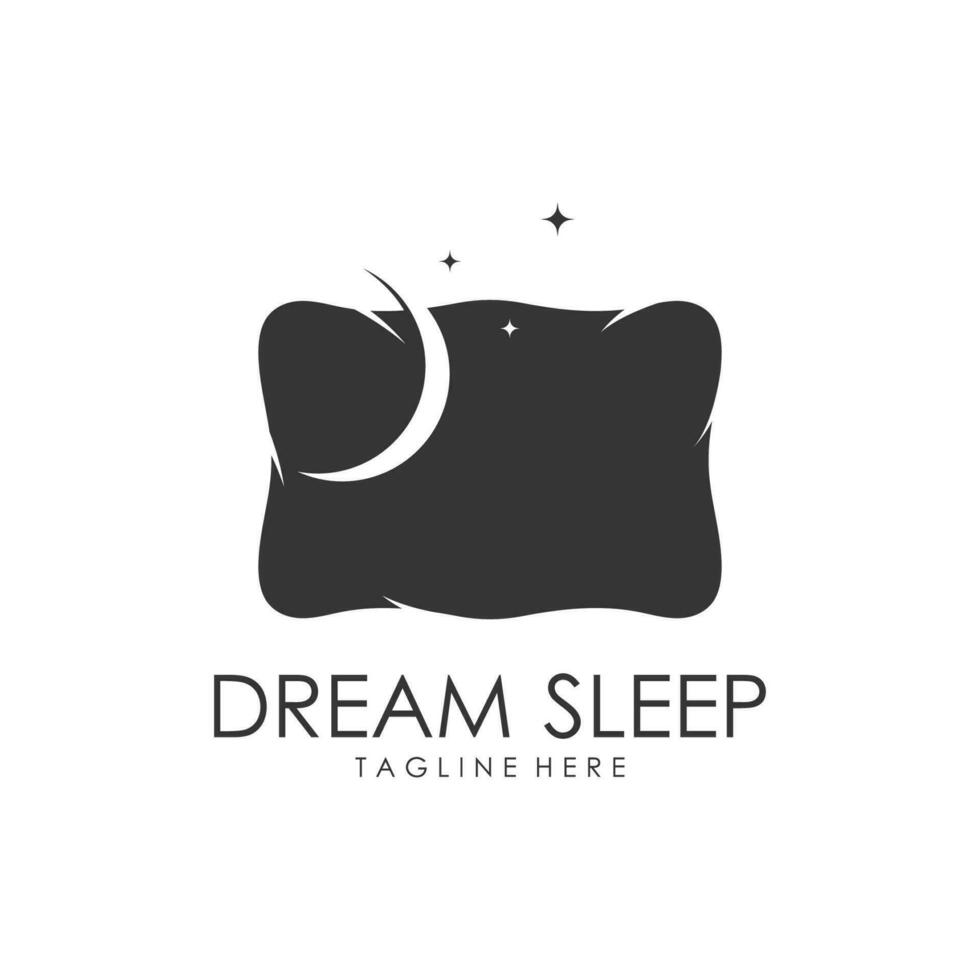 Sleeping Pillow Logo Template. Logo for Business, Interior, Furniture and Sleep Symbol. vector