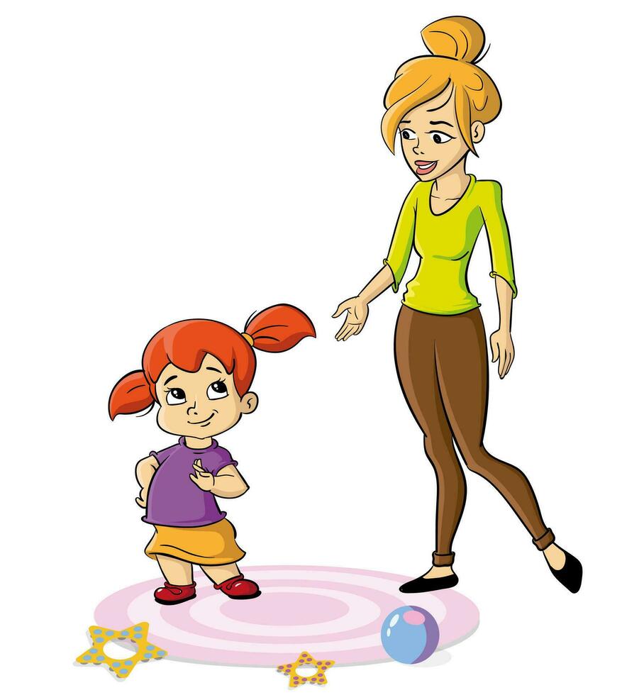 mother daughter conversation psychological dialogue vector