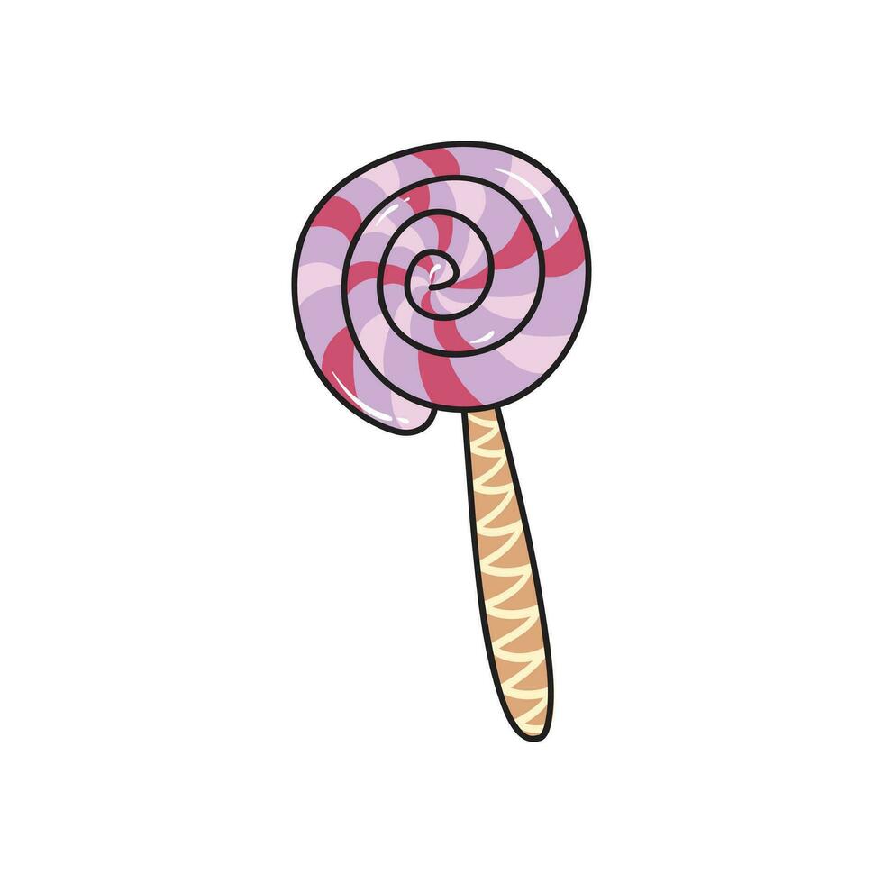 Candy vector illustration in doodle style. Isolated on white background.