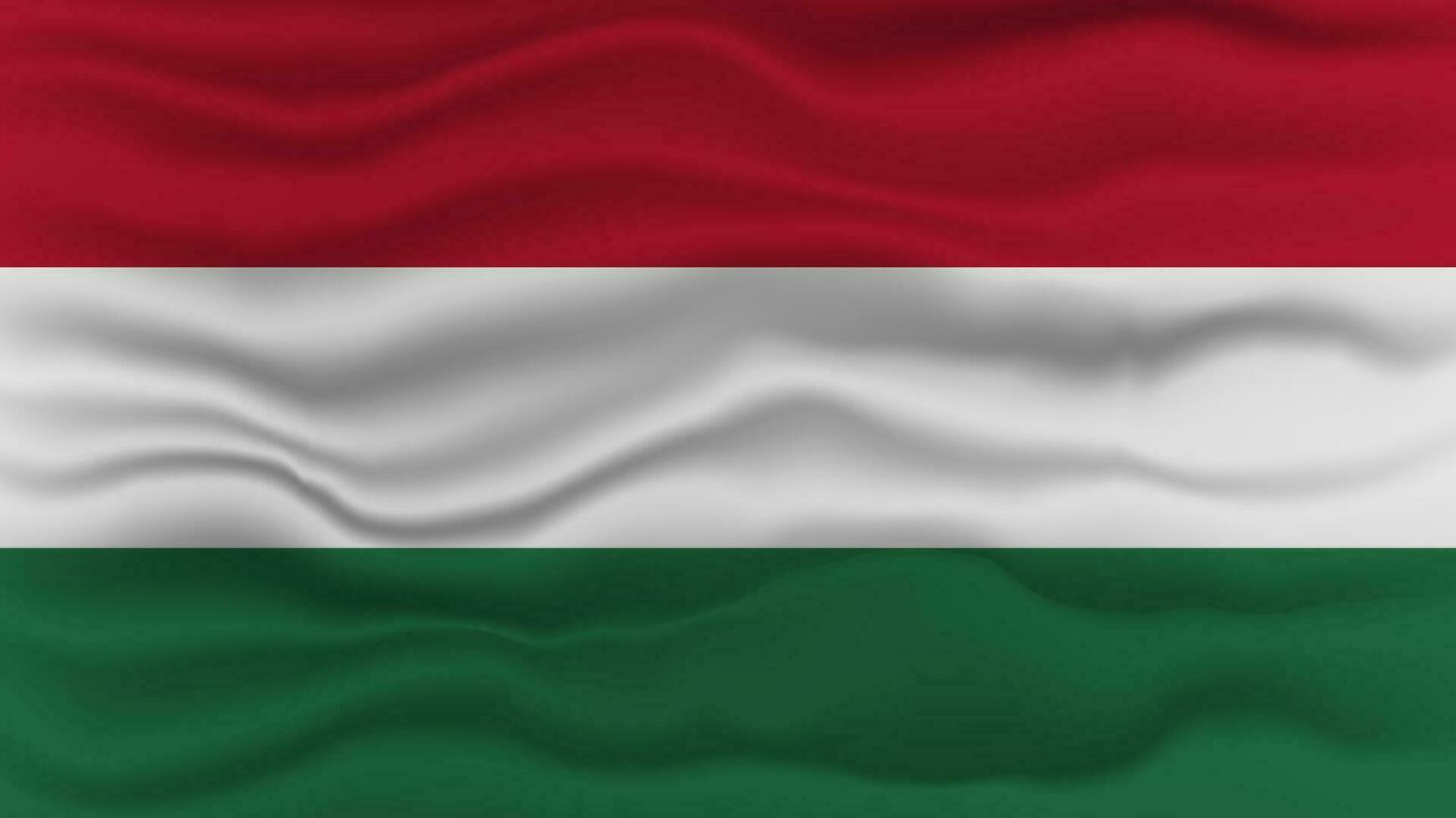 Hungarian flag waving in the background. Vector illustration