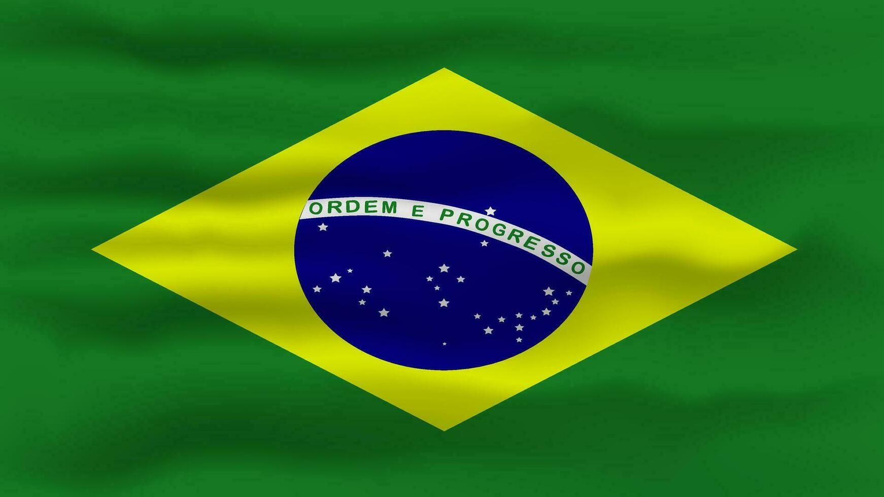 Brazil flag waving. Vector background for banner design. Vector illustration.