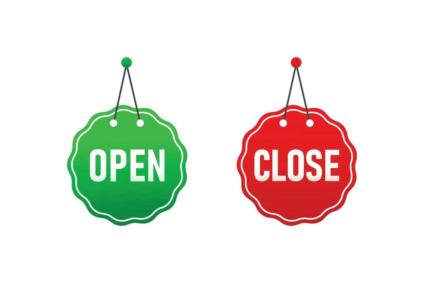 Open and closed sign vector design.