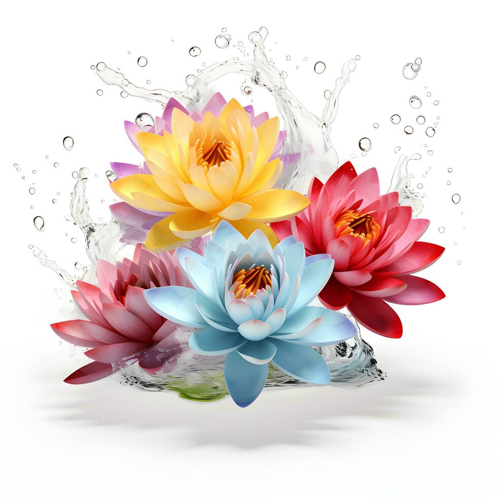 lotus splash art illustration, generative Ai photo