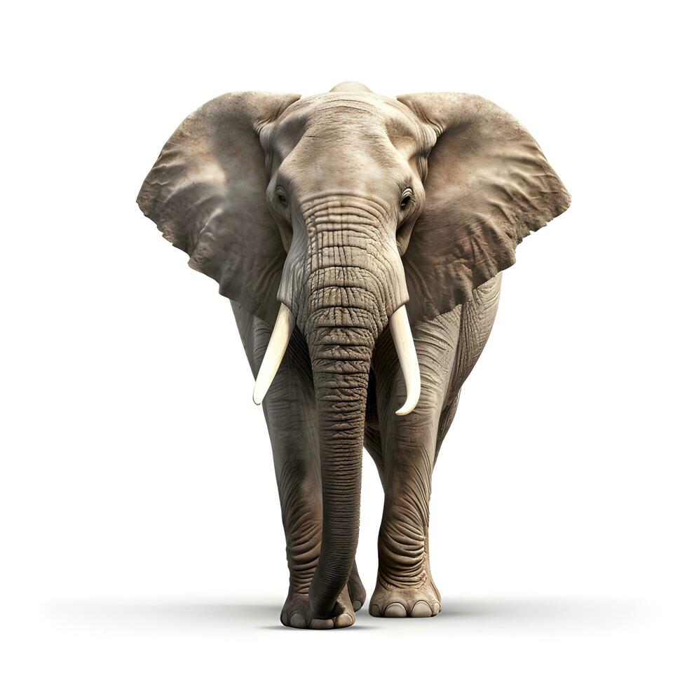 Elephant isolated on white background. AI generetive photo