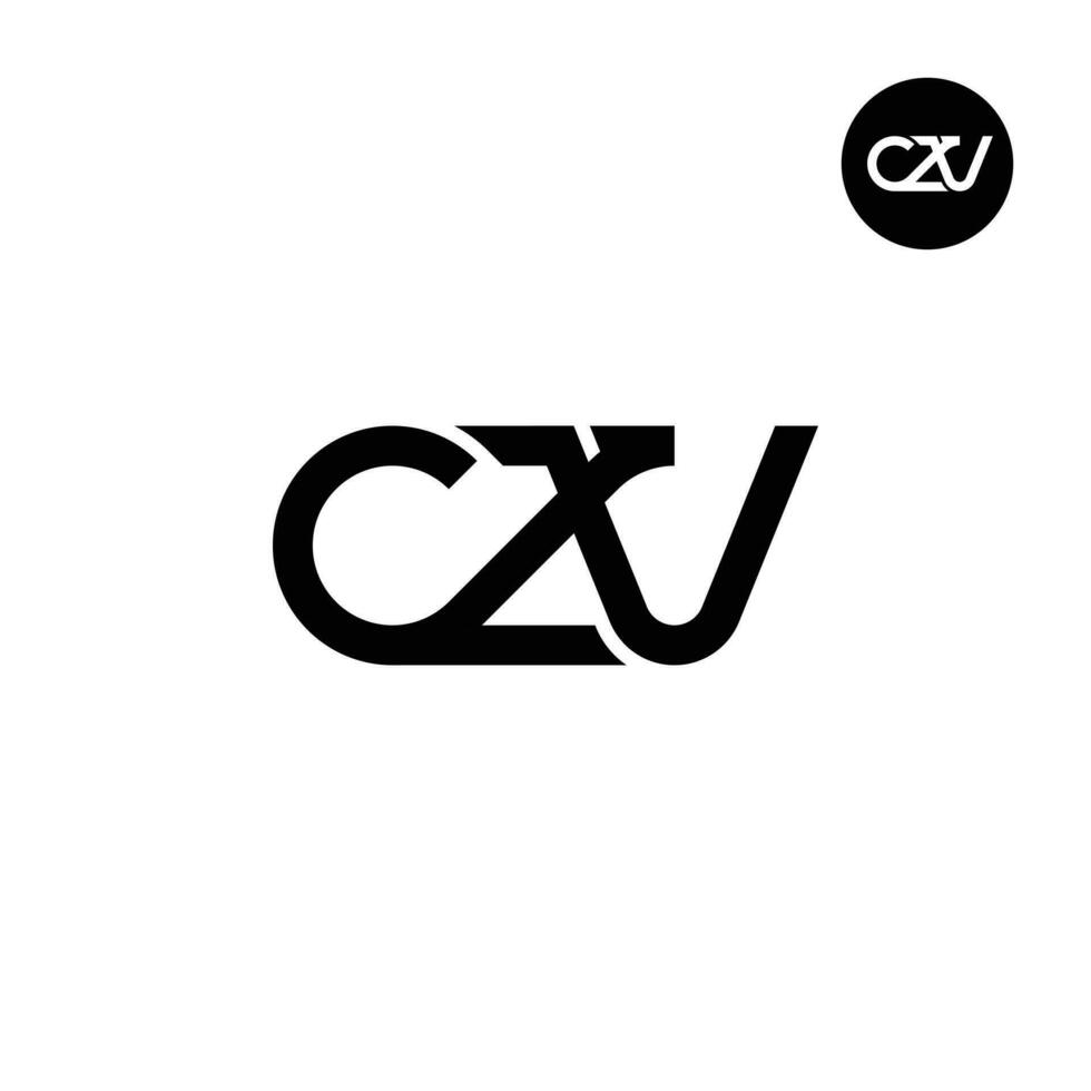 Letter CZV Monogram Logo Design vector